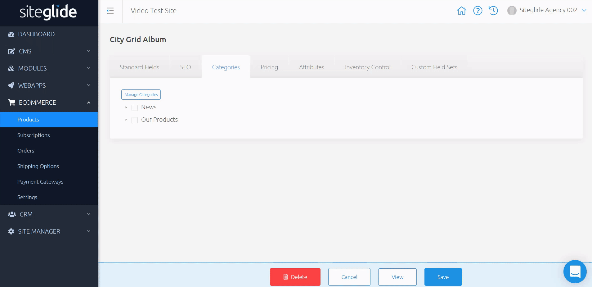Adding Categories to products