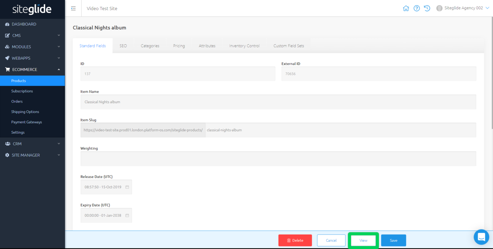 Finding Standard Product Fields