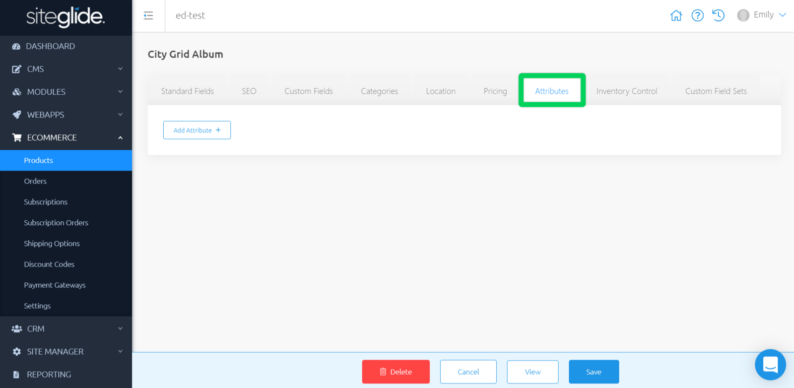 Finding Attributes Tab