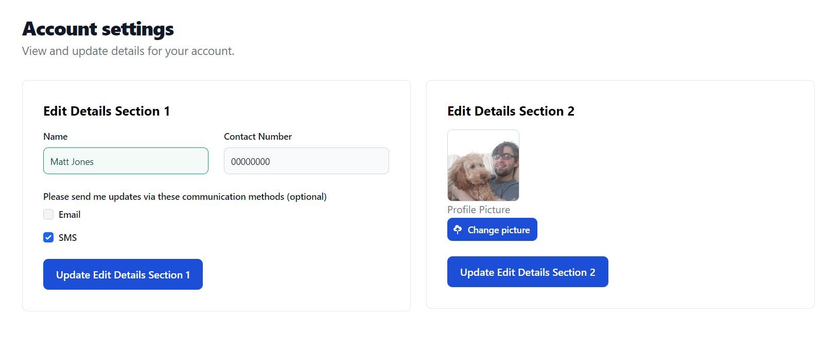 Multi Part Forms on Demo Site